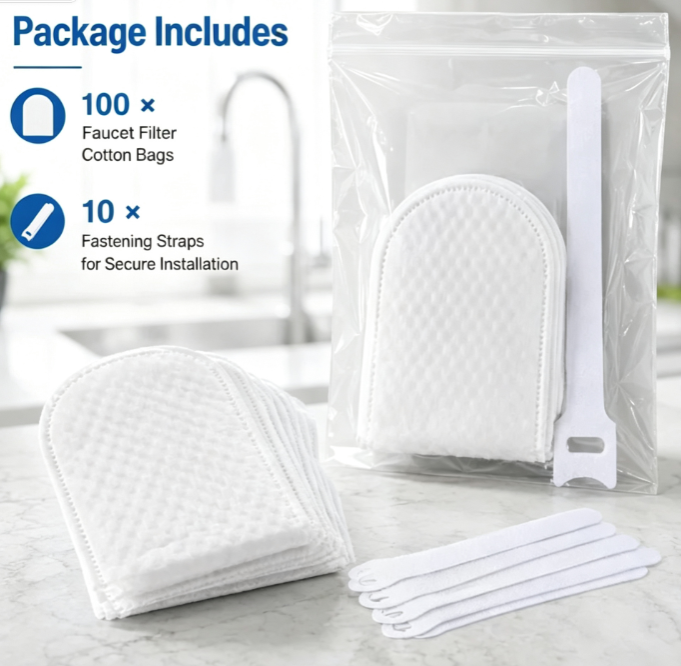 π§ Disposable Cotton Faucet Filter Bags with Fastening Straps