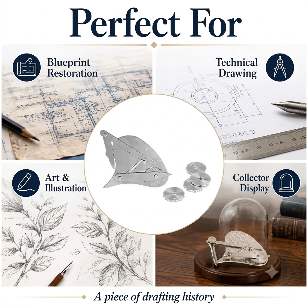 ✒️Latest 2026 Design – Mechanical Gear-Driven Ruling Pen | German Silver – Hinged Ruling Pen (Antique-Grade)