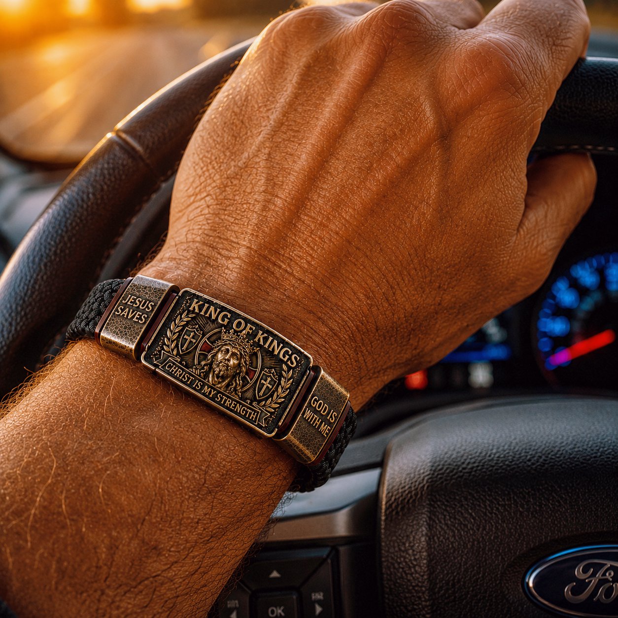 ✝️ King of Kings Faith Bracelet – Adjustable Wristband Gift🔥
