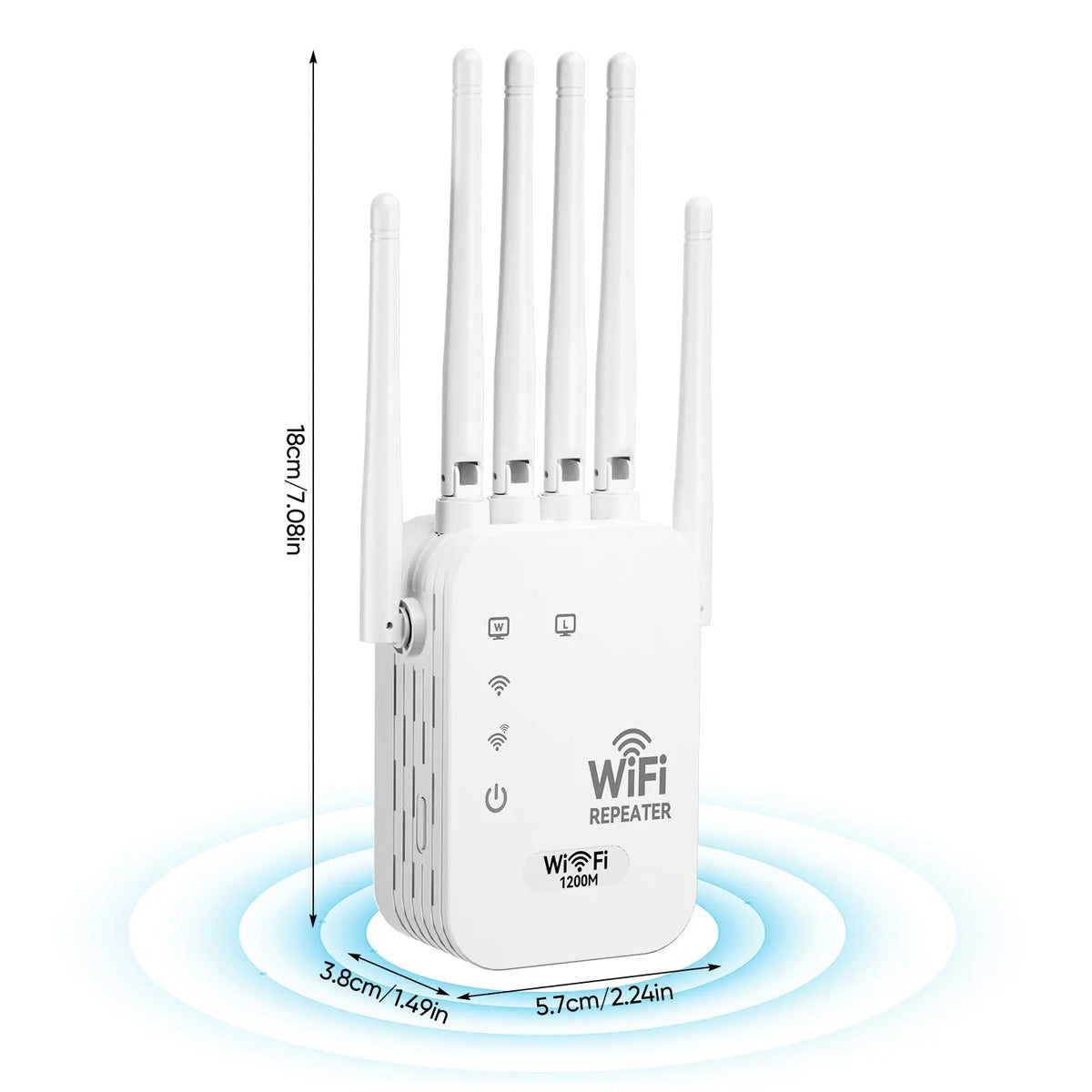 2026 WiFi Extender 6-Antenna Strong Signal - 1200Mbps Dual Band 2.4GHz Booster, Wide Coverage Wireless Amplifier for Home Studios and Remote Workspaces