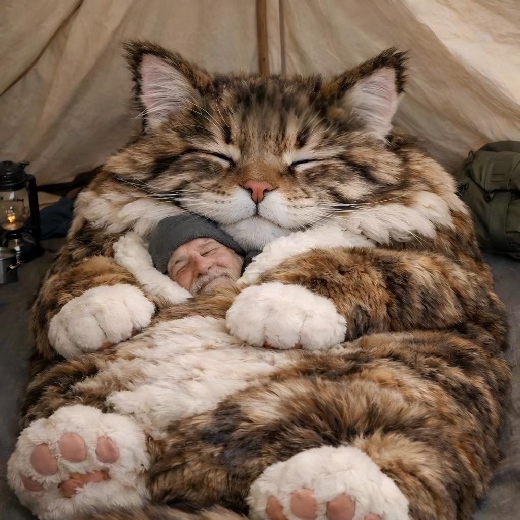 🐱Warm Plush Cat-Themed Sleeping Bag for Adults|Thick Winter Wearable Sleep Bag!