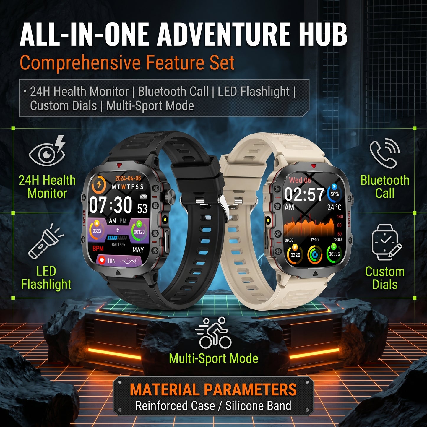 Smart outdoor watch, durable, ultra-long standby time, 50% off