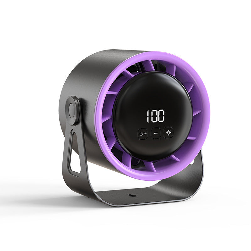 Hot-selling item 50% off, 100-speed turbine desktop fan - ultra-quiet, rechargeable cooling, intelligent digital display.