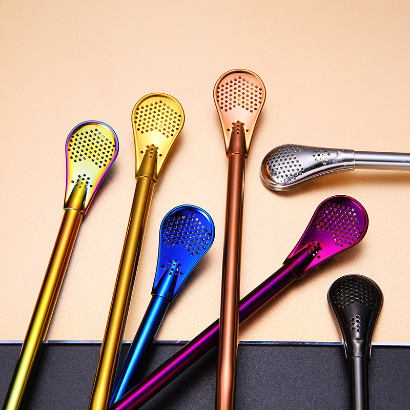 📢📢 Buy 2 Get 1 Free!! ⏰ 2-in-1 Tea Strainer, Tea Spoon, and Straw