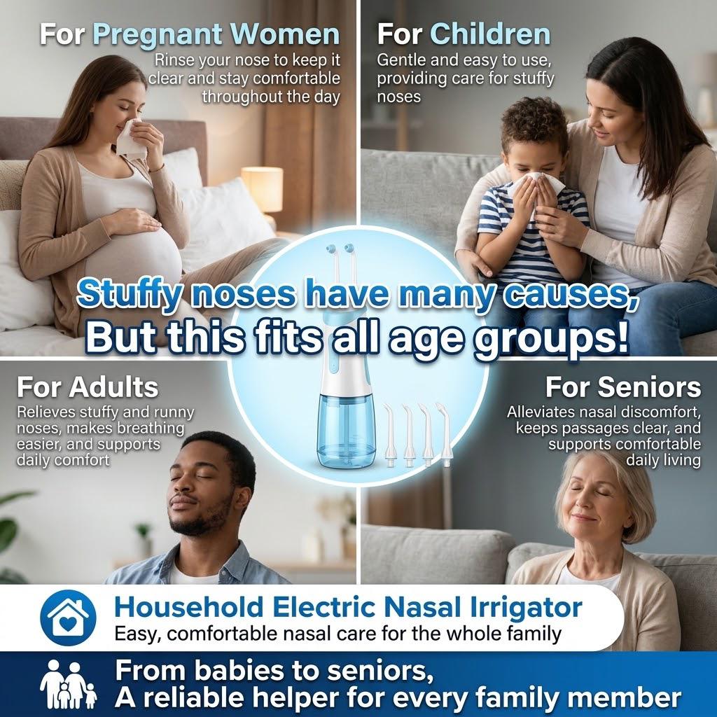 ✨ Electric Positive & Negative Pressure Nasal Irrigator, Professional Nasal Rinsing Device for Nasal Cavity Care