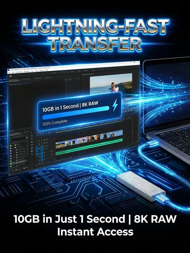 🛡️Multiple layers of encryption protect data privacy.✅16TB Large-Capacity Type-C Portable Mini SSD