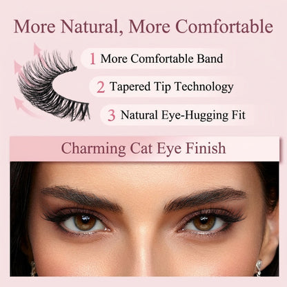 ⏳Limited-time sale ONLY ￡5.99!!🌸Self-Adhesive Reusable Lashes – 3-Sec Application, No Glue Needed