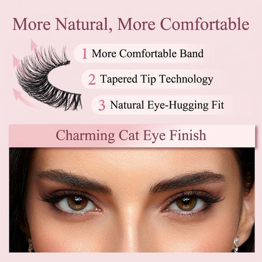 ⏳Limited-time sale ONLY !!🌸Self-Adhesive Reusable Lashes – 3-Sec Application, No Glue Needed