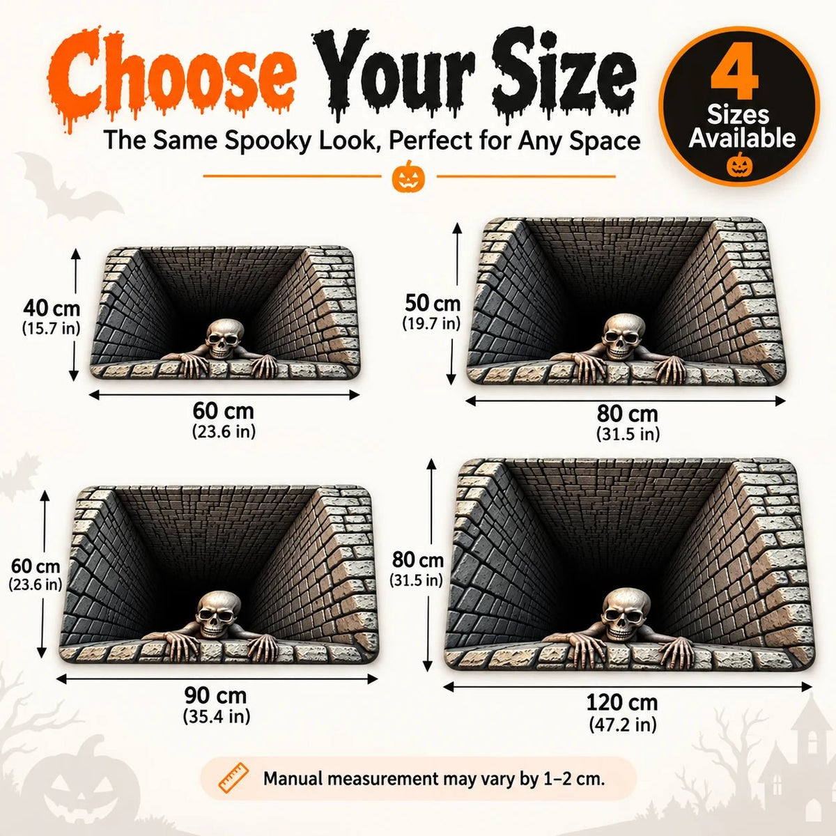 Hot sales🔥Halloween Front Door Mat – Festive 3D Visual Skull