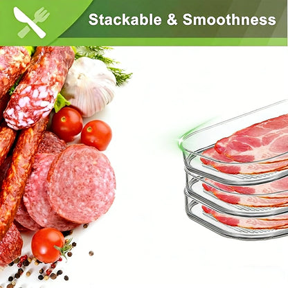 🥓 Keep sliced ham, cheese fresh! Fridge deli meat organizer, stackable airtight design
