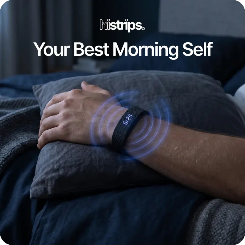 ⏰ Onyx Silent Vibration Alarm Clock - Wrist-Worn Wake-Up Watch for Heavy Sleepers, No Noise to Disturb Partner, 2 Vibration Intensity, Support 3 Alarms, 14+ Days Rechargeable Battery