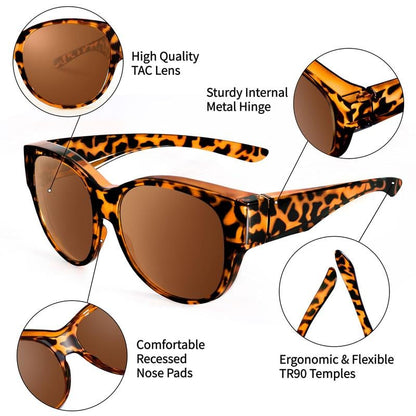 😎 Fitover Polarized Sunglasses for Myopia | UV400 & Anti-Blue Light | Ultra-Light Cat-Eye