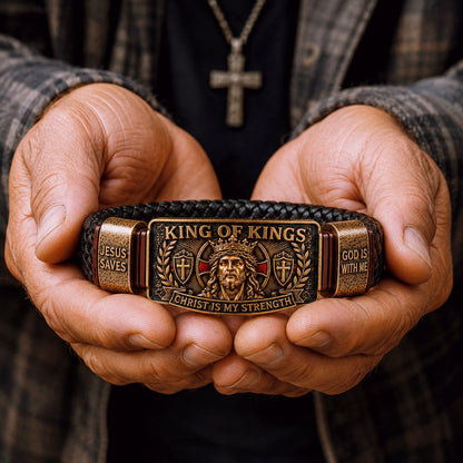 ✝️ King of Kings Faith Bracelet – Adjustable  Wristband Gift🔥