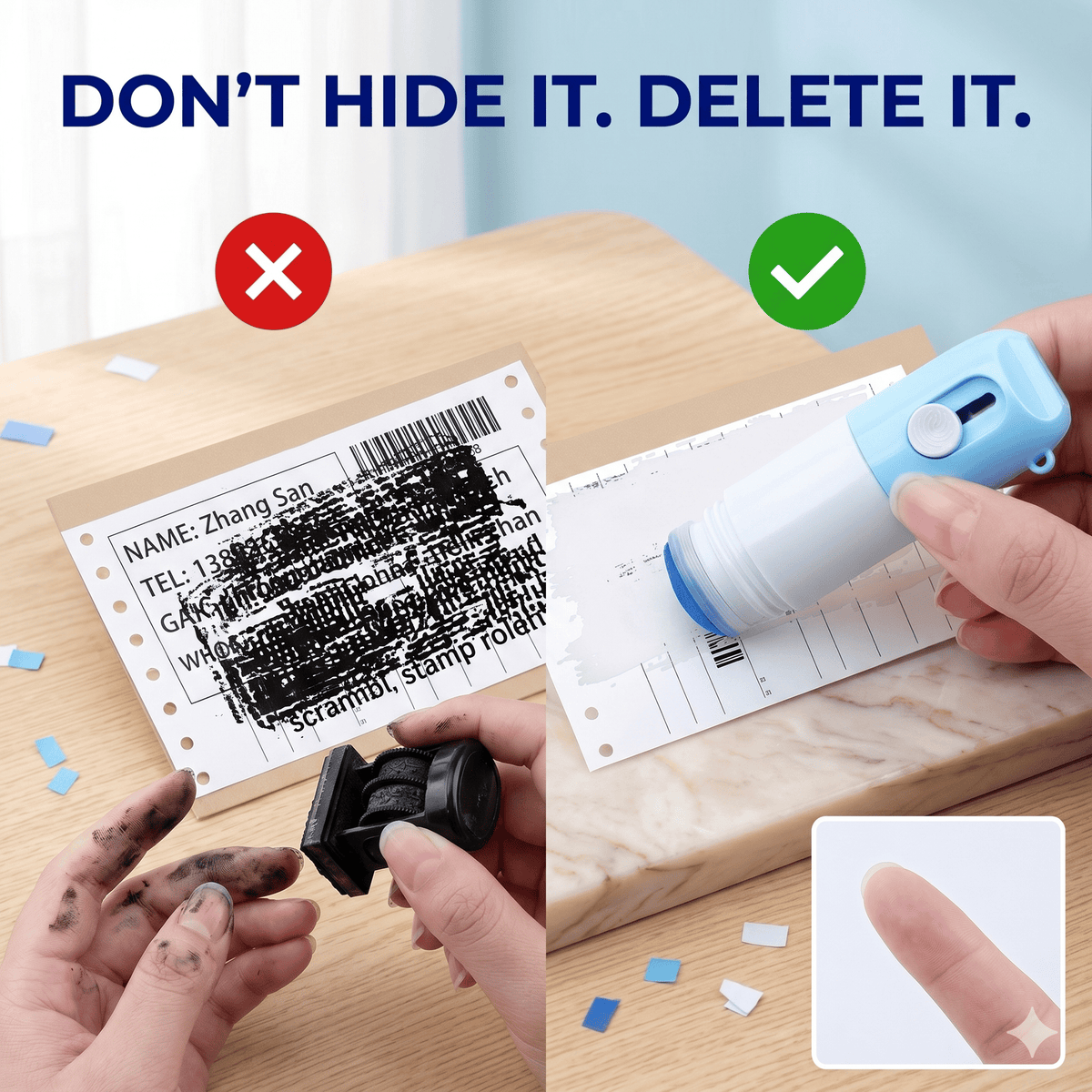 🔥Latest 2026 Privacy Protection Stamp – 50% Off🔥2-in-1 Box Cutter & Thermal Paper Eraser