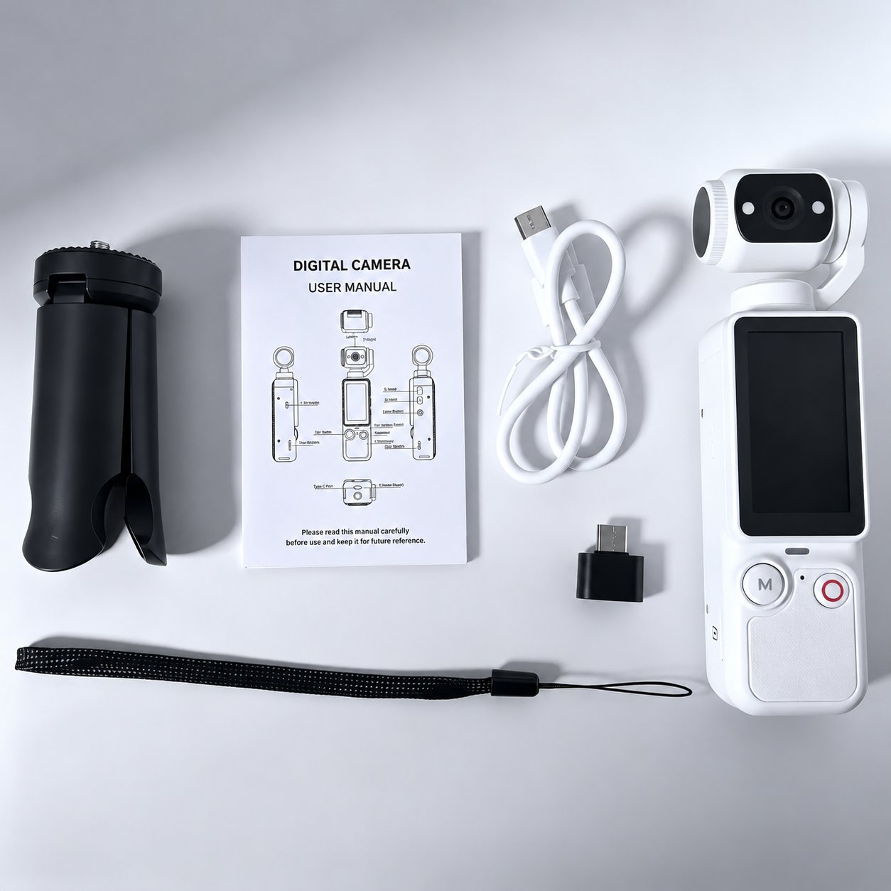 🎥 Upgraded Vlog Camera – 180° Rotating Lens, Full-Body Video Recorder