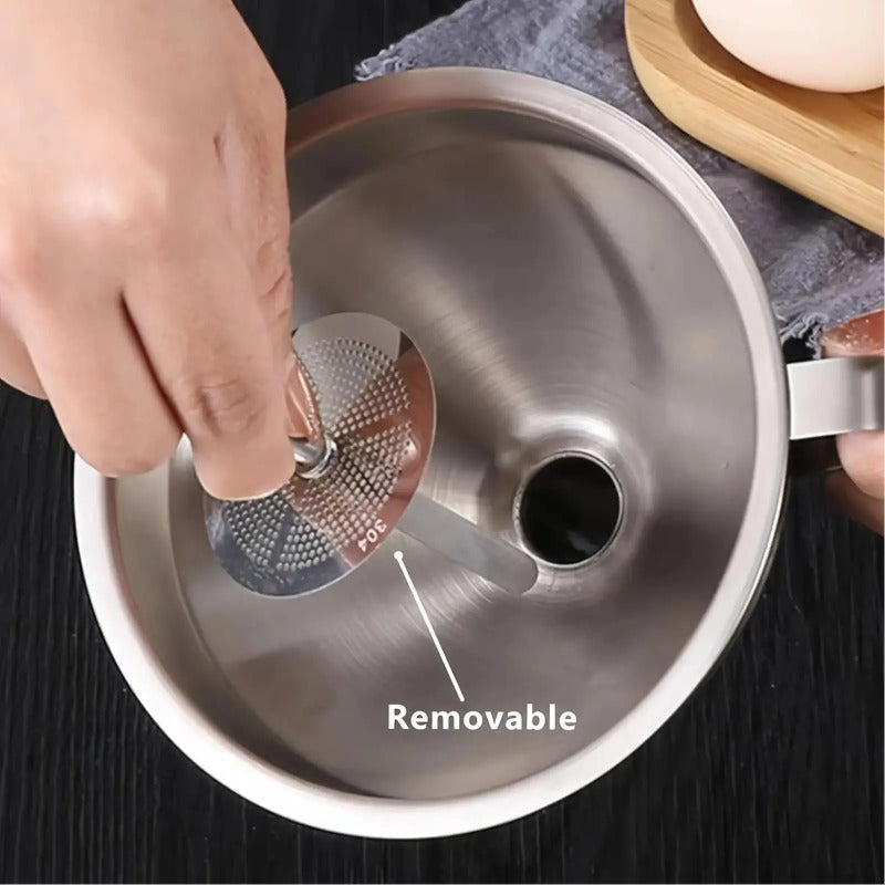 🍳Stainless Steel Funnel Set｜With Filter Strainer