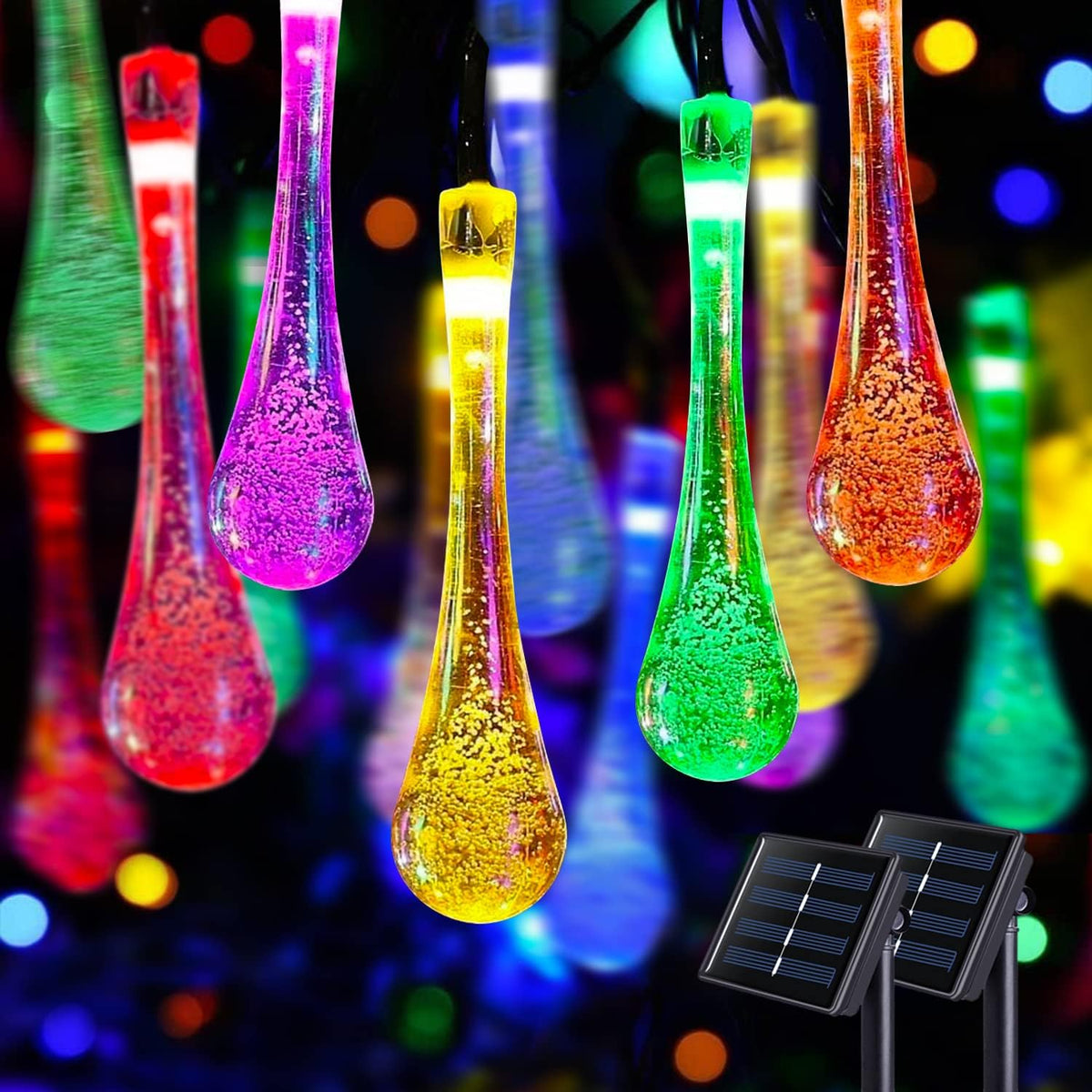 🔥No electricity bill all year round, 50% off✅ Outdoor solar-powered teardrop string lights