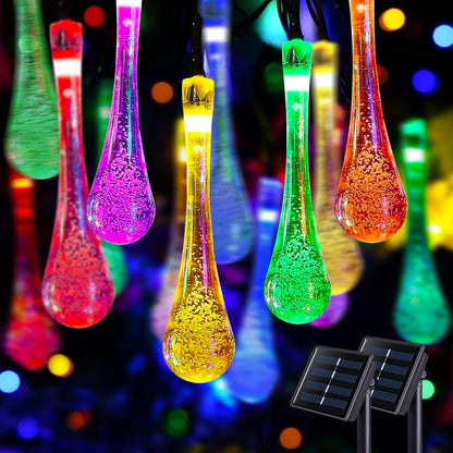 🔥No electricity bill all year round, 50% off✅ Outdoor solar-powered teardrop string lights
