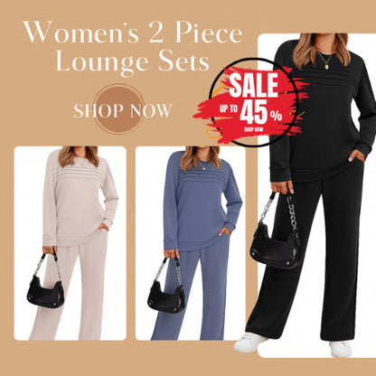 🔥LAST DAY SALE 50% OFF👍✨Women's 2026 UK Casual Crew Neck Top & Drawstring Pants Set