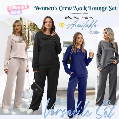 🔥LAST DAY SALE 50% OFF👍✨Women's 2026 UK Casual Crew Neck Top & Drawstring Pants Set