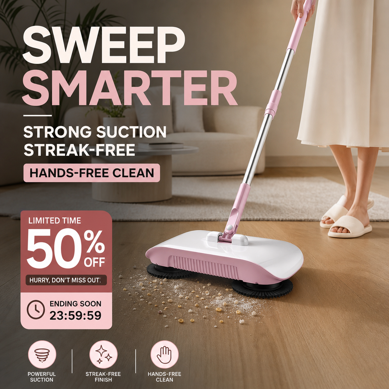 📢📢 50% DISCOUNT !! ⏰ Smart robot vacuum with mop and sweep function