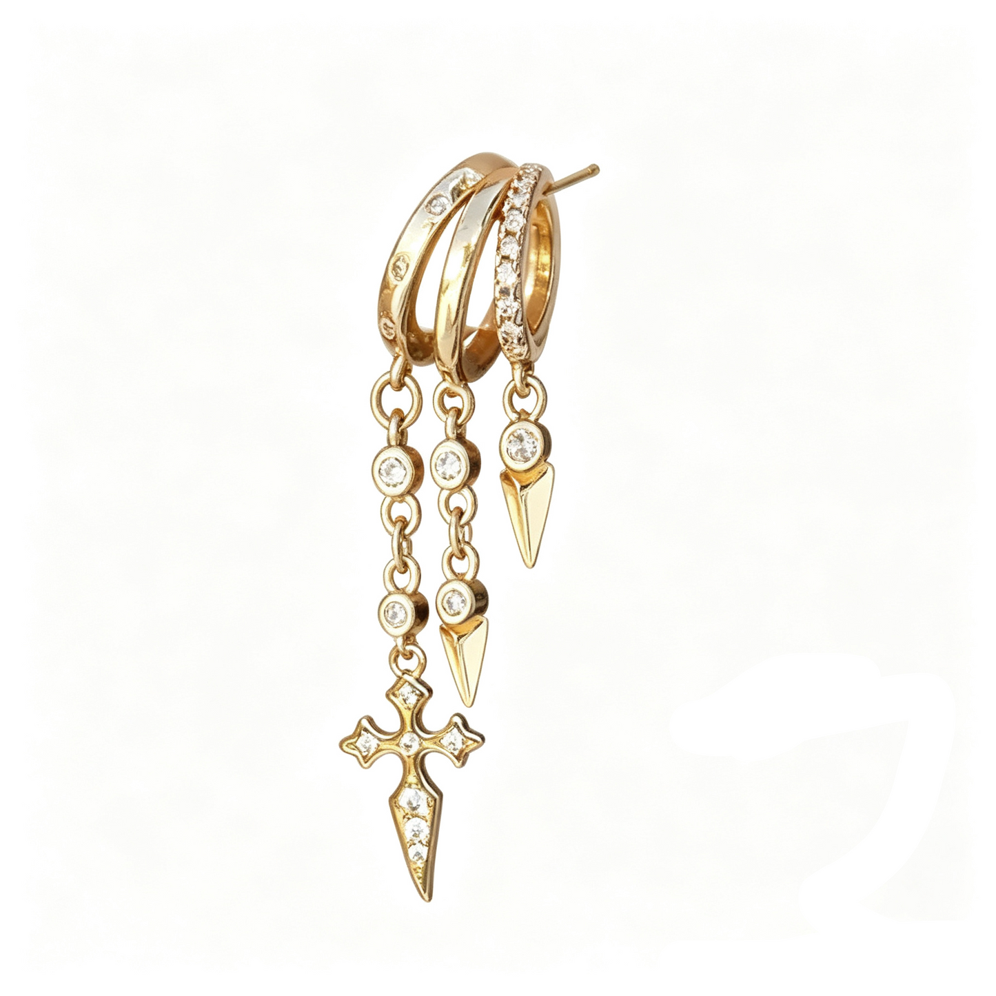 ✨2026 Newest Style✨  3-in-1 Tassel Earrings - Suitable for Single Ear Piercing