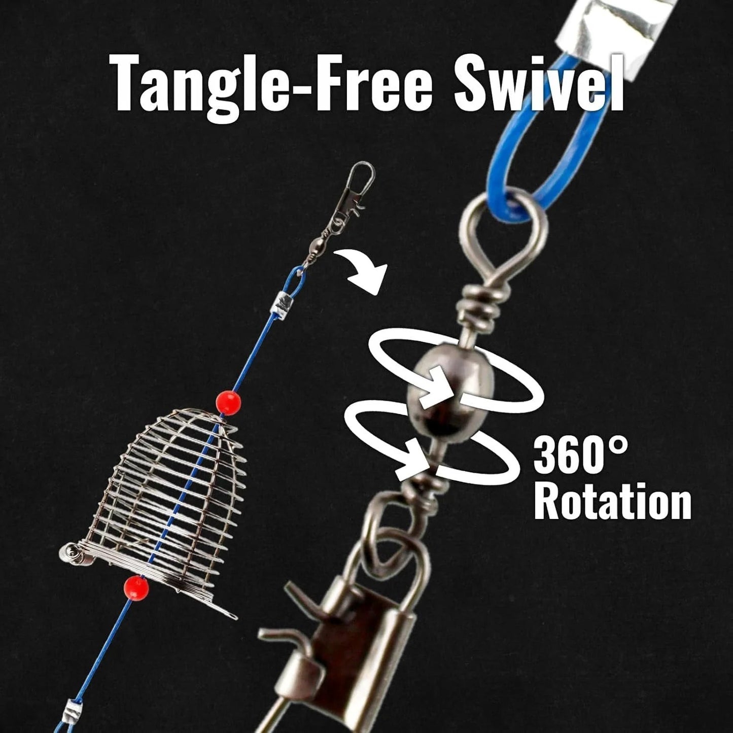 TyiiproTM Stainless Steel Fishing Bait Cage Feeder – Durable Fish Attracting Rig Attachment