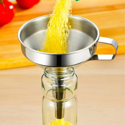 🍳Stainless Steel Funnel Set｜With Filter Strainer