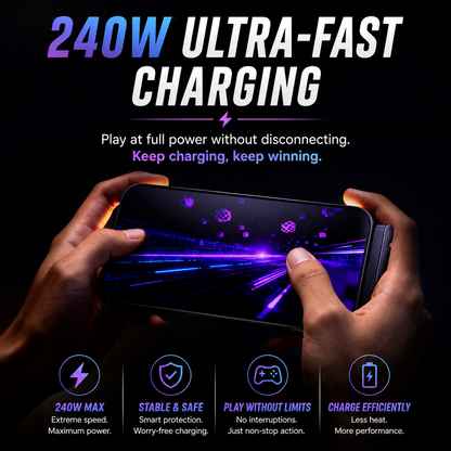 ⚡️Special Offer-240W fast charging cable with built-in 90° stand