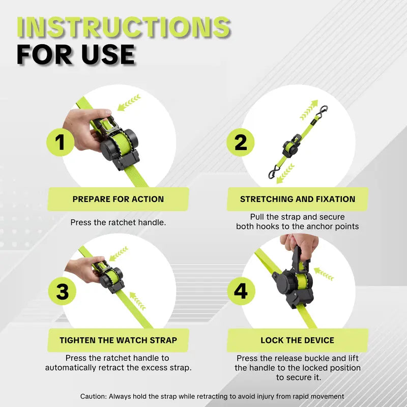 50% 🟢OffSEESE Sturdy Retractable Ratchet Straps 🟢 1" x 11ft, 1550 LB Break Strength, Heavy Duty Cargo Tie Downs for Moving Appliances, Lawn Equipment & Motorcycle, Green