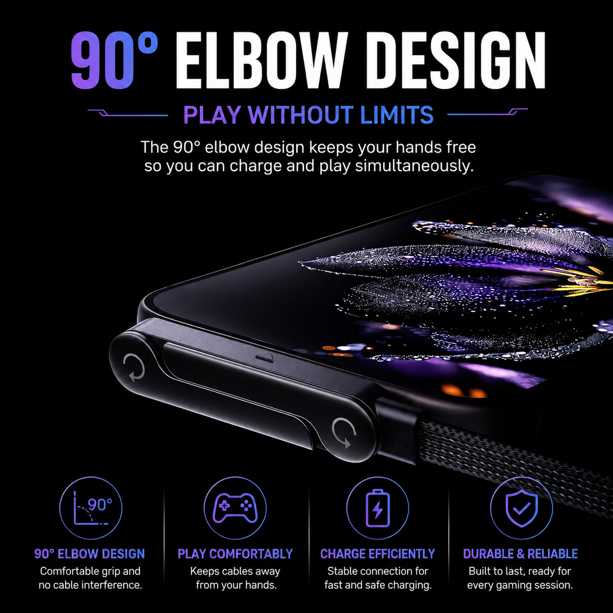 ⚡️Special Offer-240W fast charging cable with built-in 90° stand