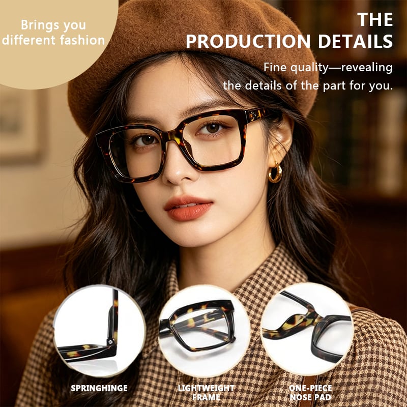 🔥 Hot Seller — ✨👓 Tortoiseshell-Pattern Reading Glasses (Buy One, Get One Free) — Blue-Light Blocking, Large Square-Frame Reading Glasses