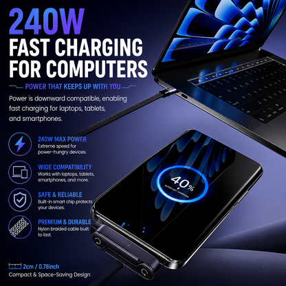 ⚡️Special Offer-240W fast charging cable with built-in 90° stand