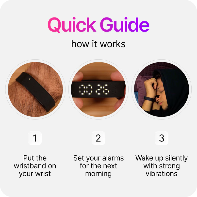 50% OFF🔥Silent wristband clock watch, suitable for heavy sleepers