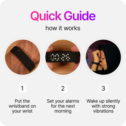 50% OFF🔥Silent wristband clock watch, suitable for heavy sleepers