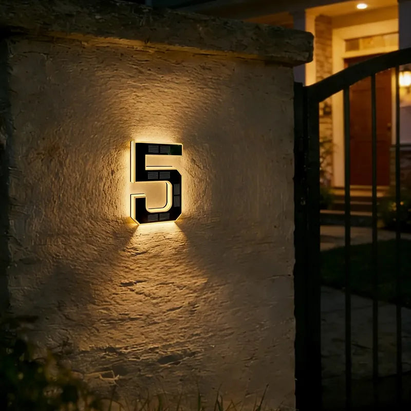 🔥Solar Lighted House Numbers | Wire-Free & Waterproof
