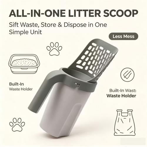 🐾Limited-time 50% off - 2-in-1 cat litter scoop
