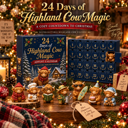 🎄 Highland Cow Advent Calendar 2026 – 24-Day Collectible Figurine Countdown