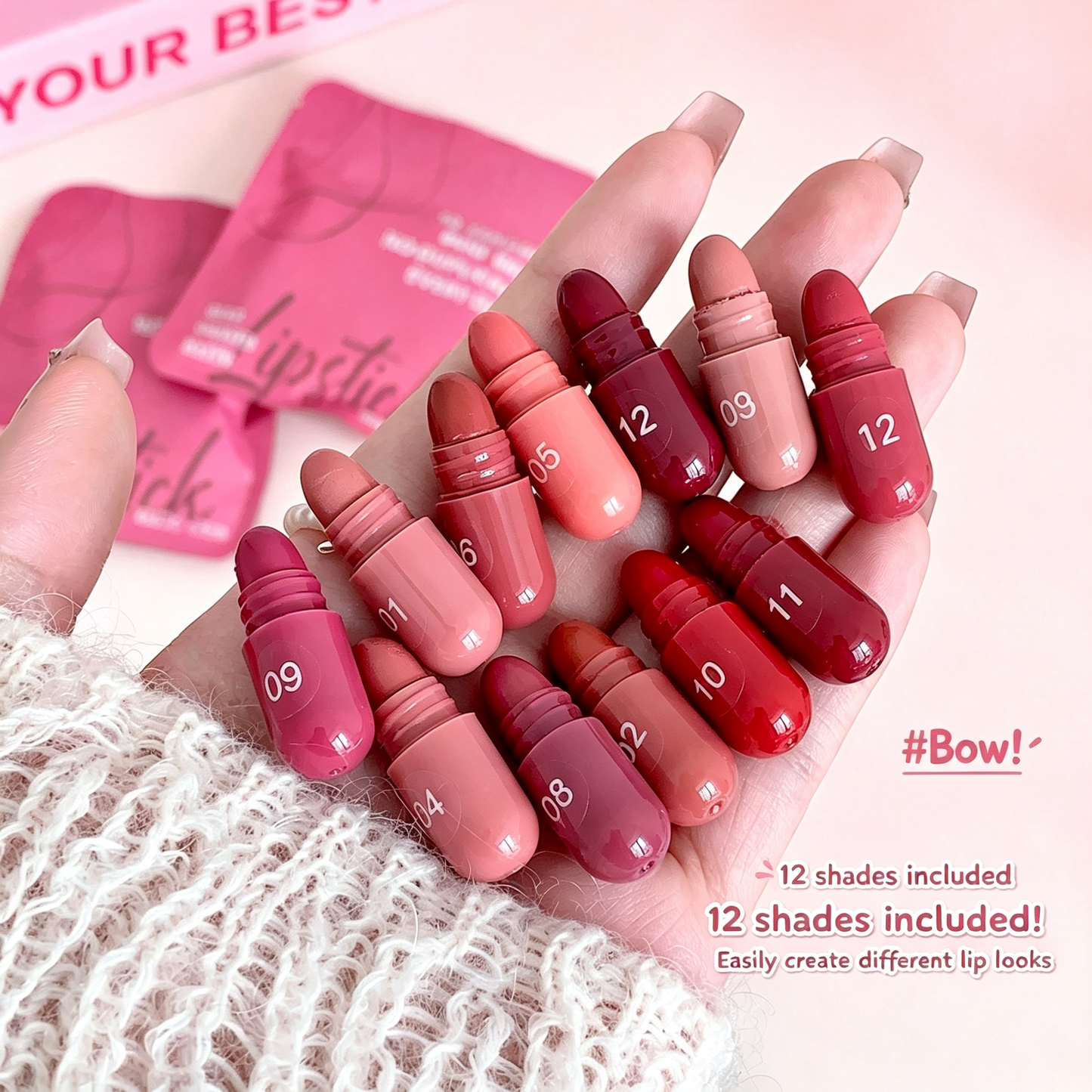 🔥Limited-time 50% off🔥12-color mini capsule lipstick set, create a variety of makeup looks