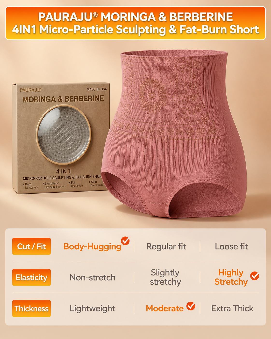 💞Free shipping|4-in-1 Shaping and Fat-Burning Microfiber Shorts