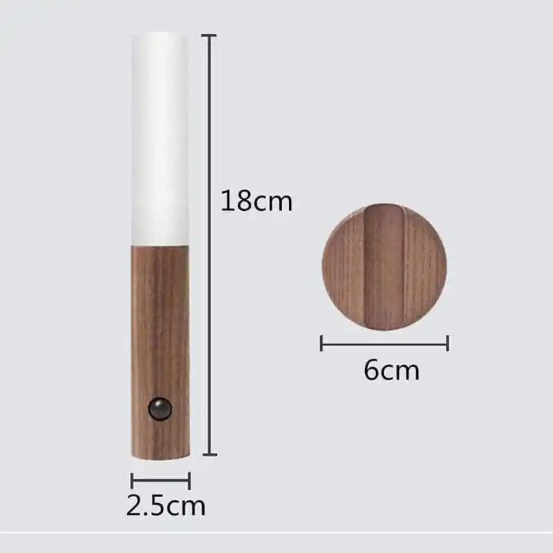 Wall Sconce Smart LED Wooden Sensor Light: Rechargeable Magnetic