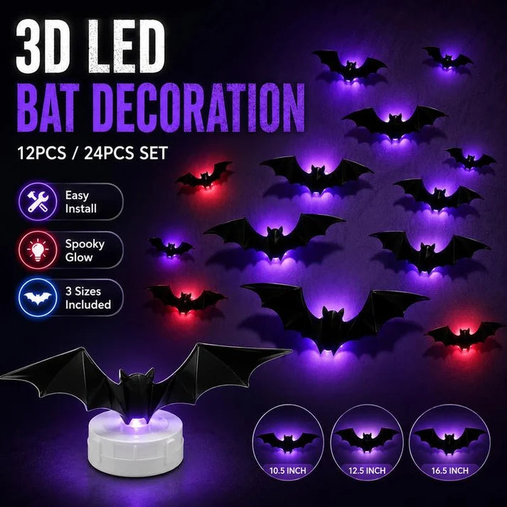 Halloween Special Offer: 50% Off 🔥3D Bat-Shaped LED Decorations