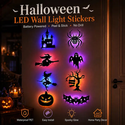 🎃 50% OFF Halloween LED Wall Light Stickers 👻 Peel & Stick Spooky Decor