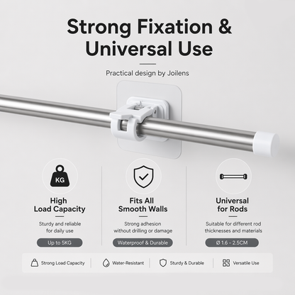 🔥Nail-Free Adjustable Curtain Rod Hooks