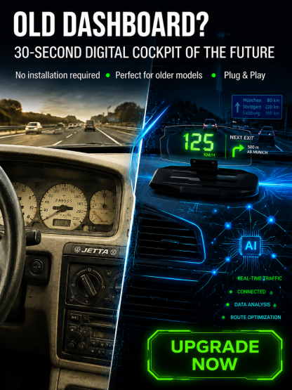 🚗 【Smart In-Car HUD Co-Pilot】Works on Sedans, SUVs, Pickups, RVs, and More!！