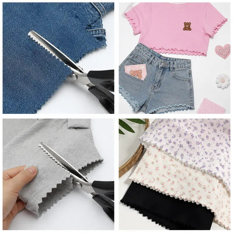 ✂️ Serrated Stainless Steel Scissors ✨The Ideal Choice for DIY Crafts