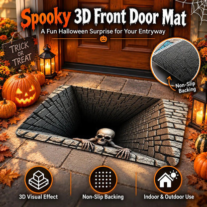 Hot sales🔥Halloween Front Door Mat – Festive 3D Visual Skull