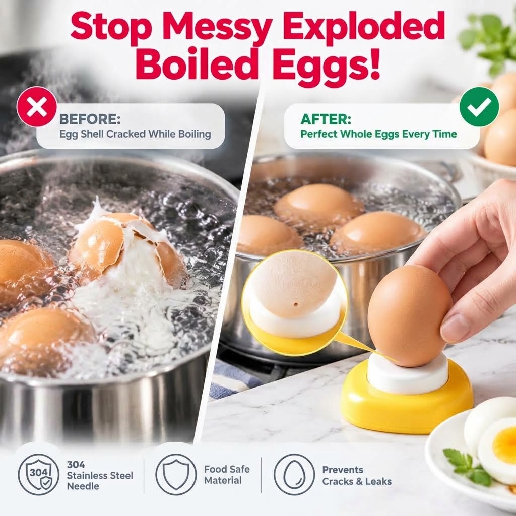💥Buy One, Get One Free🥚 Egg Piercer – Easier Peeling & Cleaner Boiling