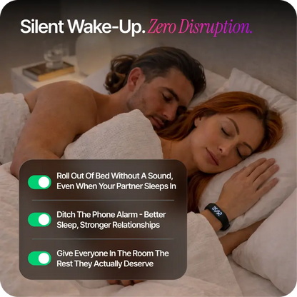 ⏰ Onyx Silent Vibration Alarm Clock - Wrist-Worn Wake-Up Watch for Heavy Sleepers, No Noise to Disturb Partner, 2 Vibration Intensity, Support 3 Alarms, 14+ Days Rechargeable Battery