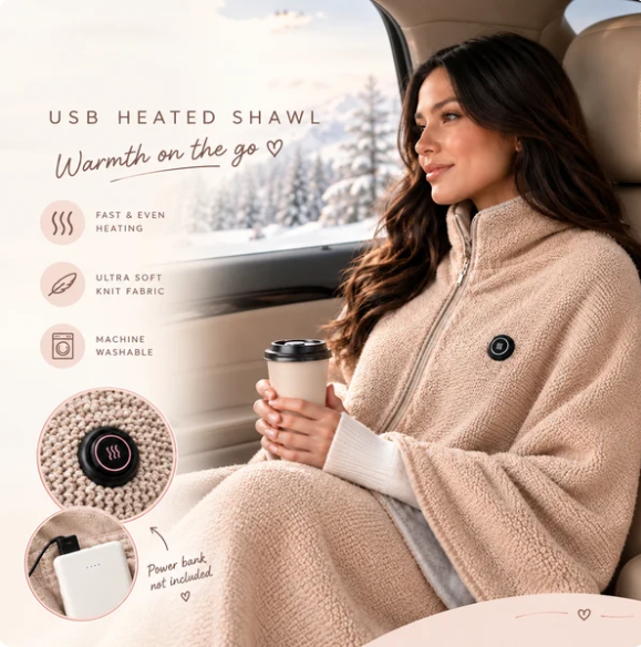 🔥Portable Heated Shawl – Wearable Electric Heating Shawl